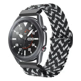 Punottu Nailonranneke 20mm - Musta-Valkoinen