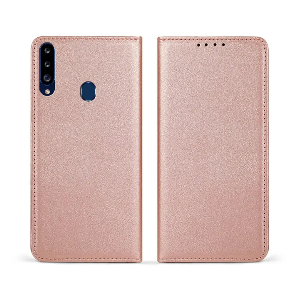 Samsung A20s Lompakko Suojakotelo Ruusukulta