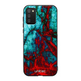 Samsung Galaxy A02s marmori suojakuoret - Blue Red Marble - Ei