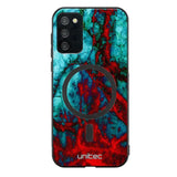 Samsung Galaxy A03s marmori suojakuoret - Blue Red Marble