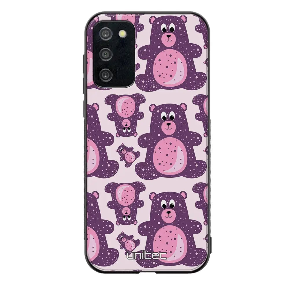 Samsung Galaxy A03s suojakuoret - Purple Teddy Bear - Ei