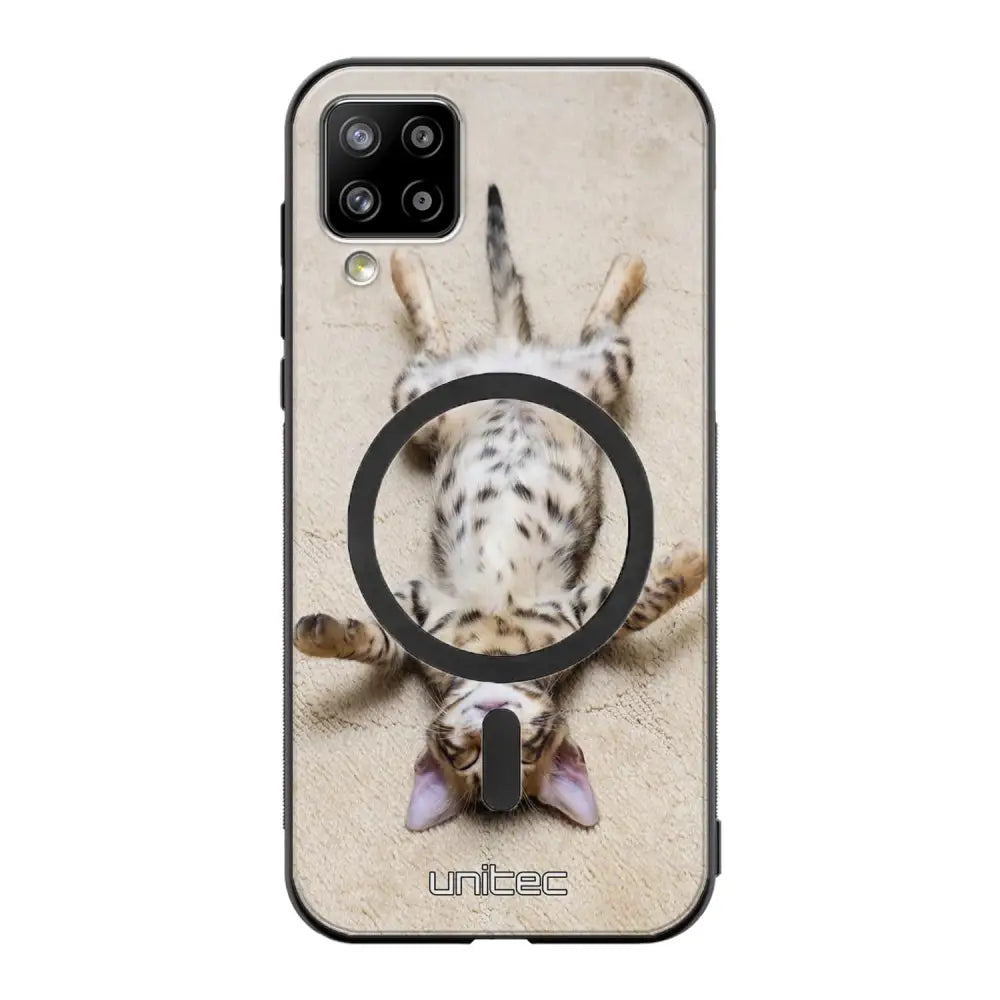 Samsung Galaxy A12 kissa suojakuoret - Relaxing Cat
