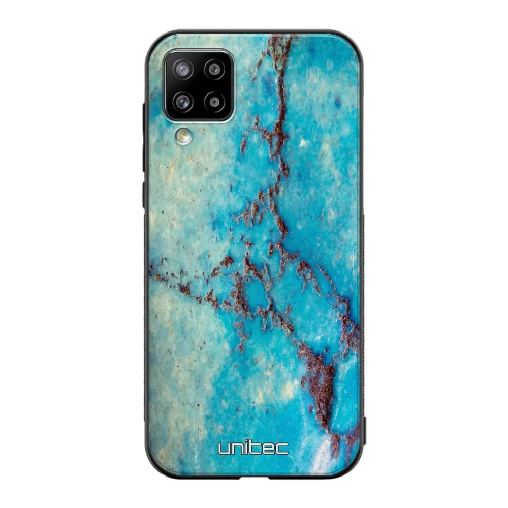 Samsung Galaxy A12 marmori suojakuoret - Turquoise Marble - Ei
