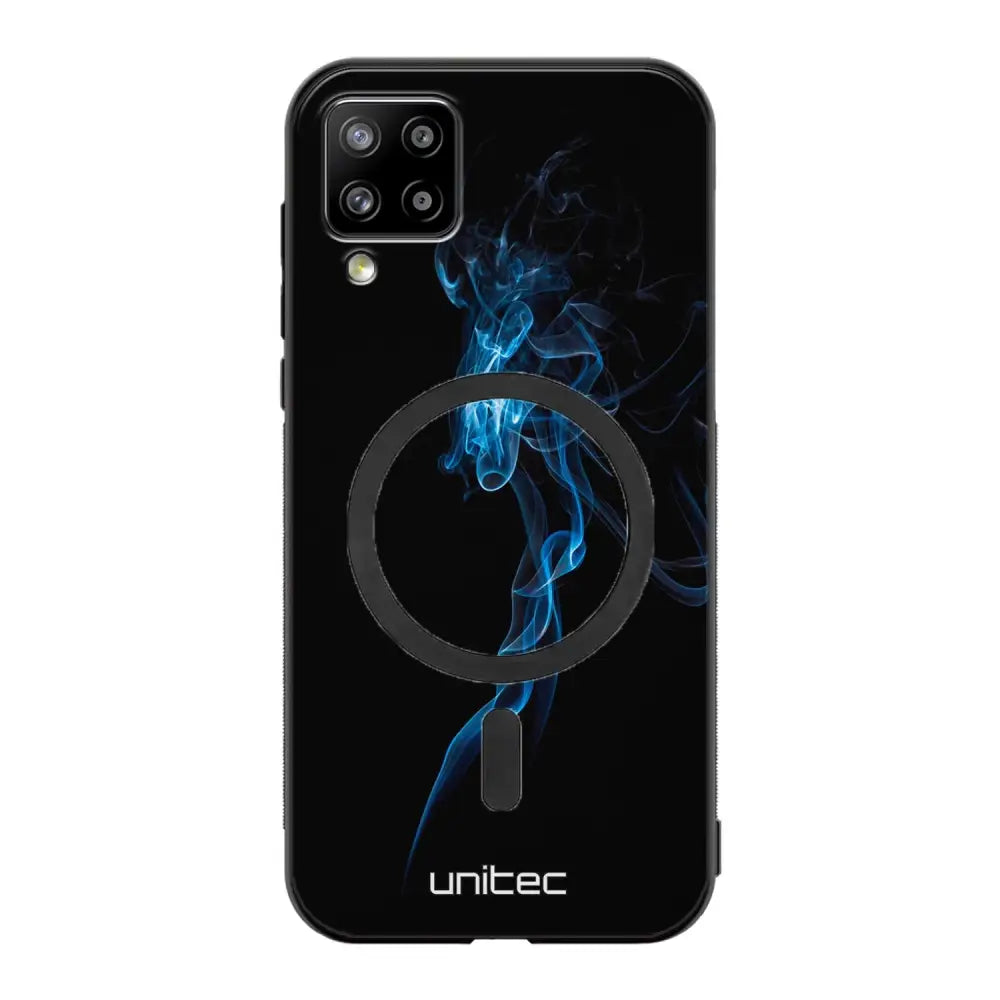 Samsung Galaxy A12 suojakuoret - Blue Smoke On Black
