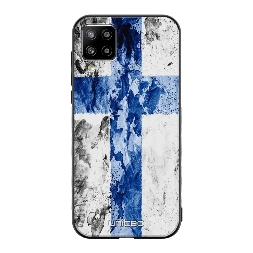 Samsung Galaxy A12 suojakuoret - Painted Finnish Flag - Ei