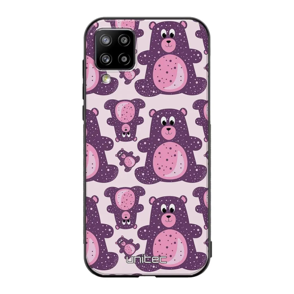 Samsung Galaxy A12 suojakuoret - Purple Teddy Bear - Ei