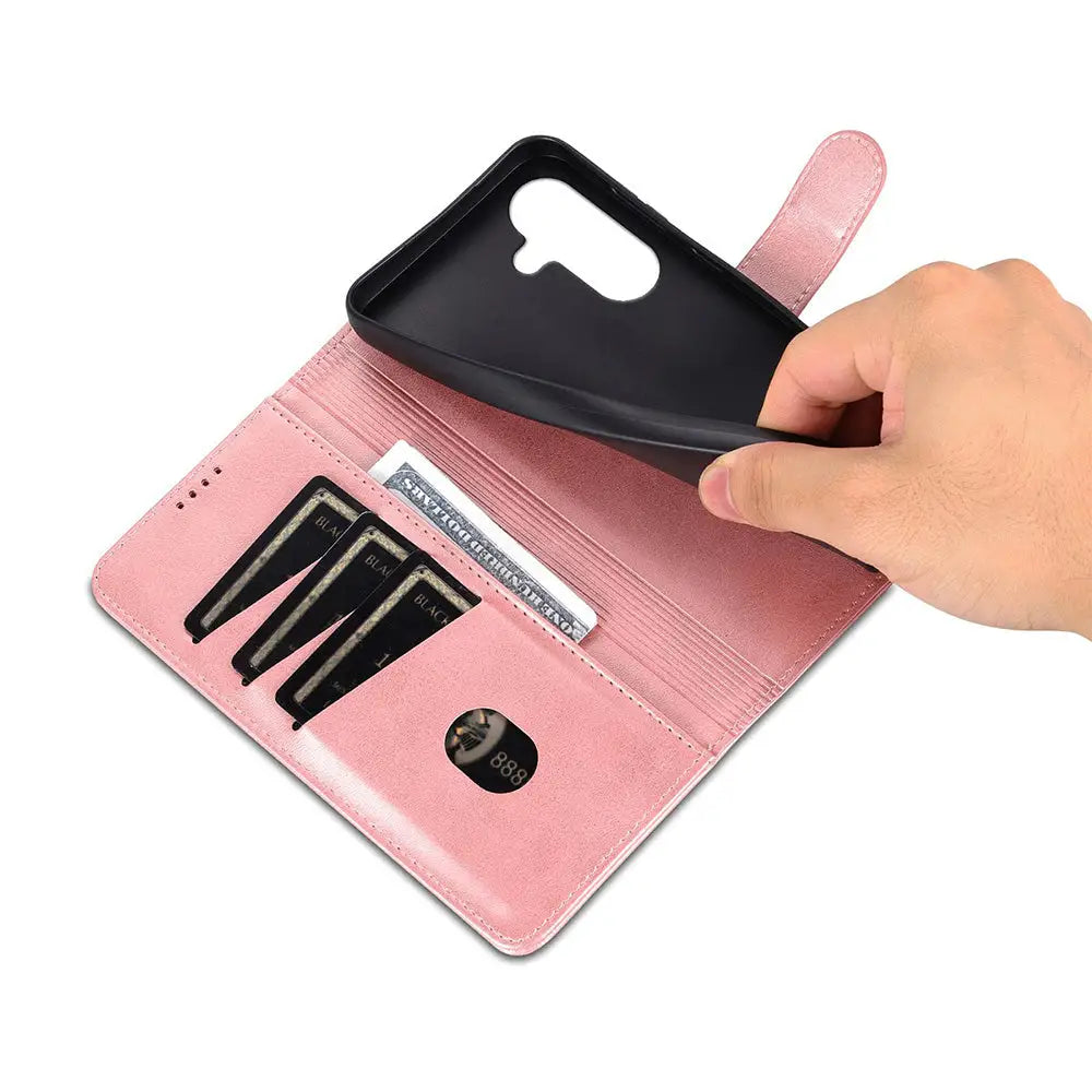 Samsung Galaxy A17 5G Lompakko suojakotelo AZNS Ruusukulta