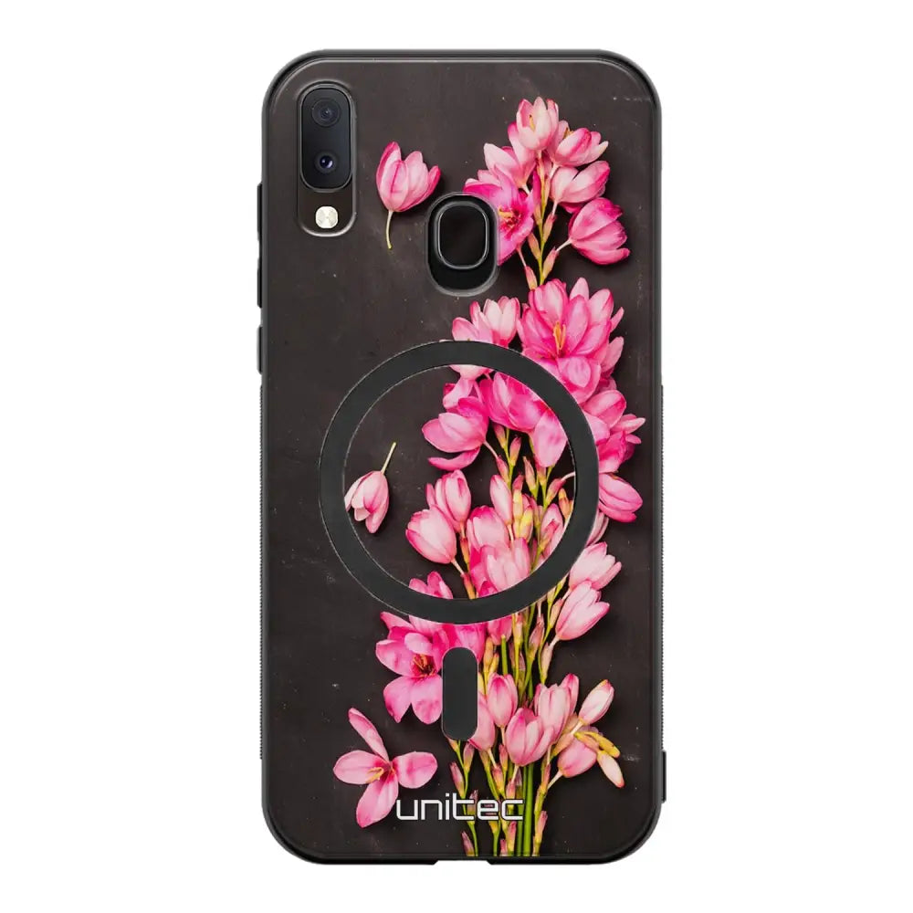 Samsung Galaxy A20e kukka suojakuoret - Pink Flowers