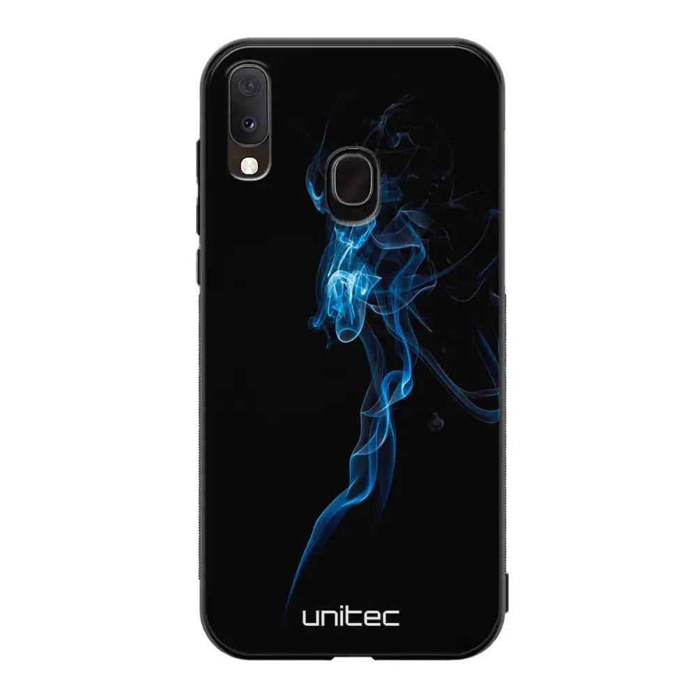 Samsung Galaxy A20e suojakuoret - Blue Smoke On Black - Ei
