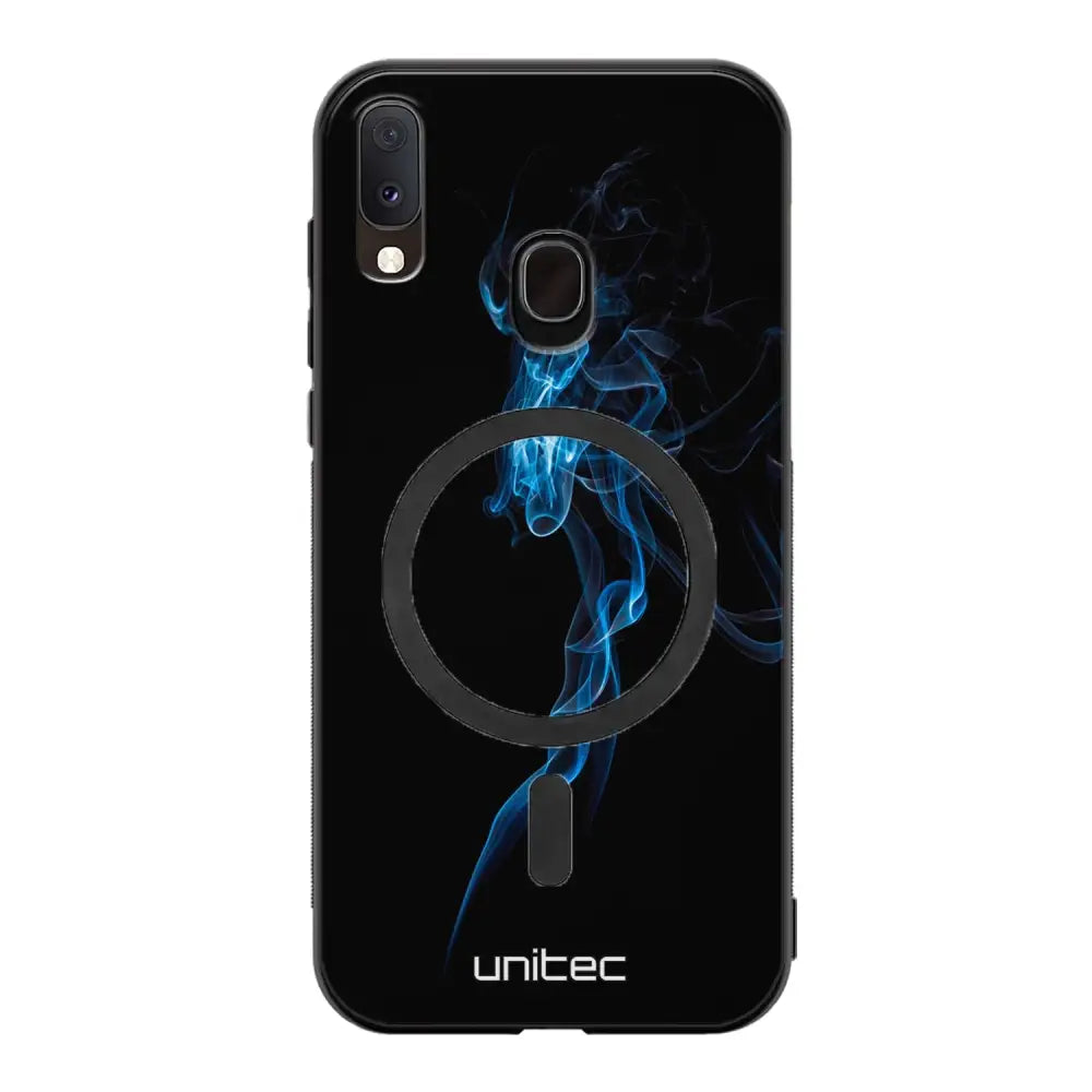 Samsung Galaxy A20e suojakuoret - Blue Smoke On Black