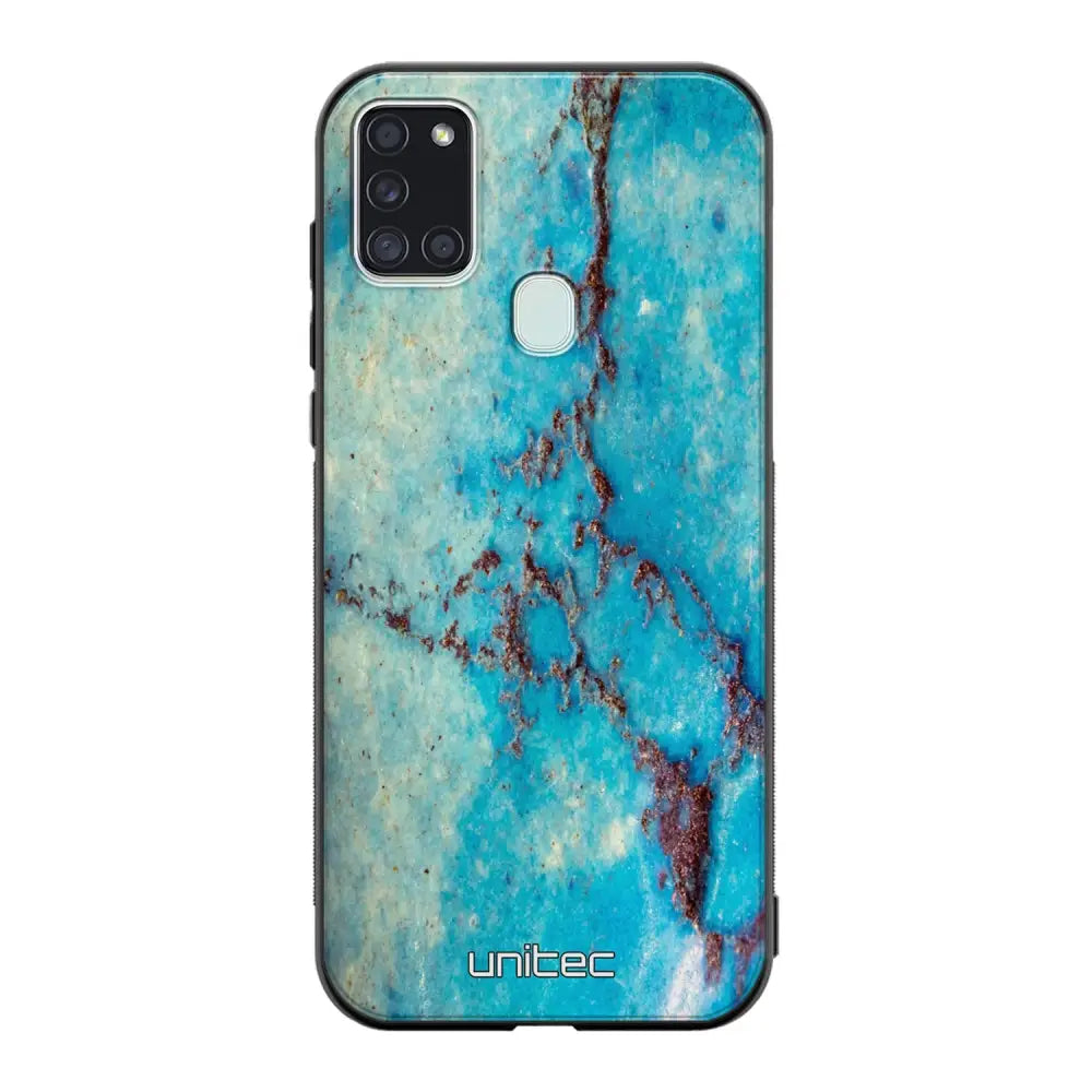 Samsung Galaxy A21s marmori suojakuoret - Turquoise Marble - Ei