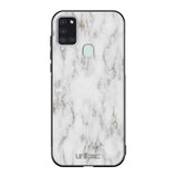 Samsung Galaxy A21s marmori suojakuoret - White Marble - Ei