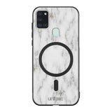 Samsung Galaxy A21s marmori suojakuoret - White Marble
