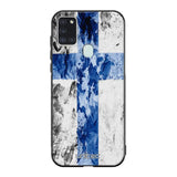 Samsung Galaxy A21s suojakuoret - Painted Finnish Flag - Ei