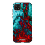 Samsung Galaxy A22 marmori suojakuoret - Blue Red Marble - Ei