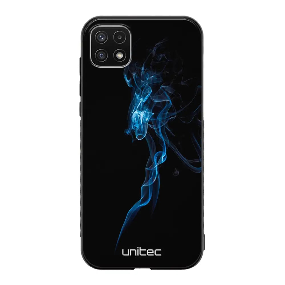 Samsung Galaxy A22 suojakuoret - Blue Smoke On Black - Ei