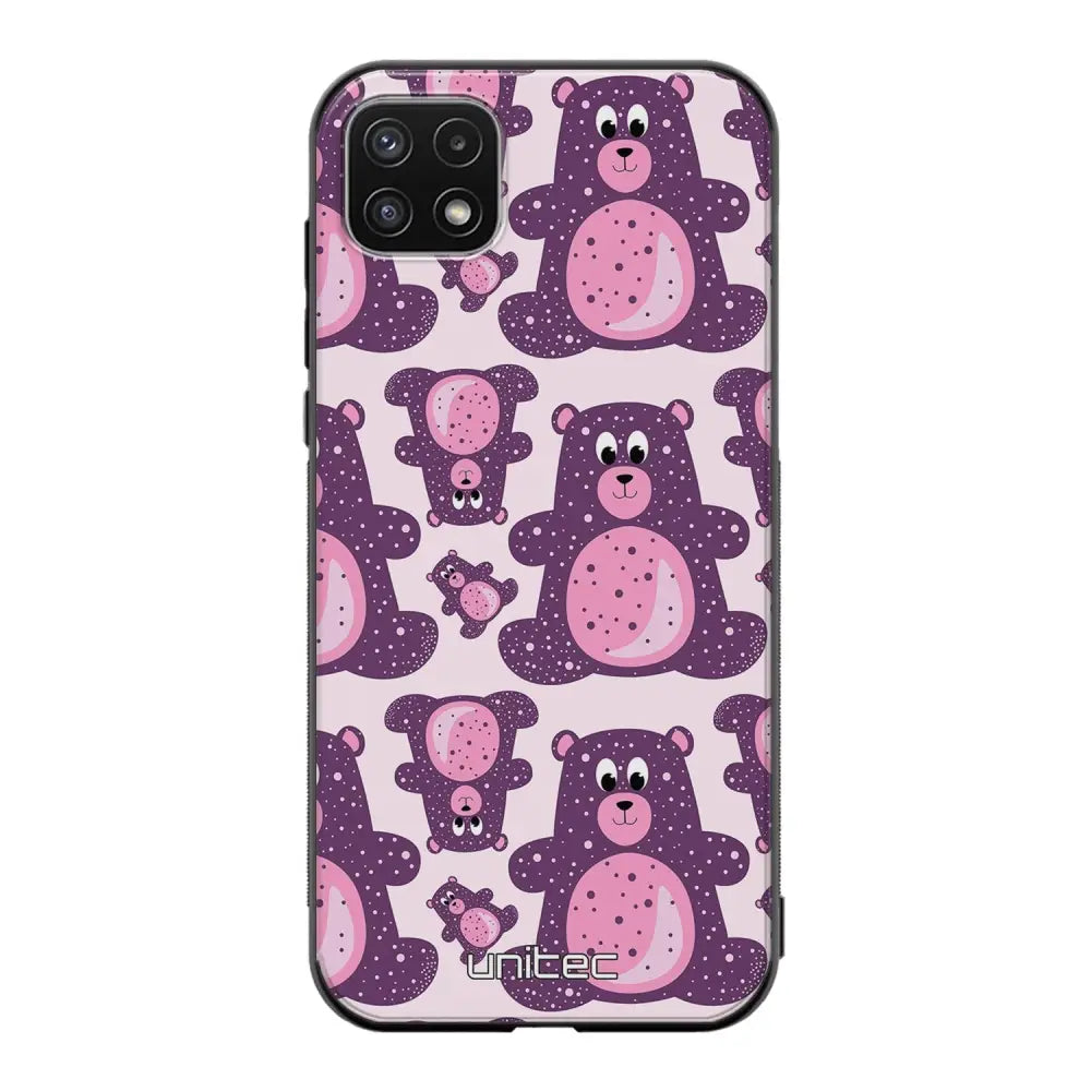 Samsung Galaxy A22 suojakuoret - Purple Teddy Bear - Ei