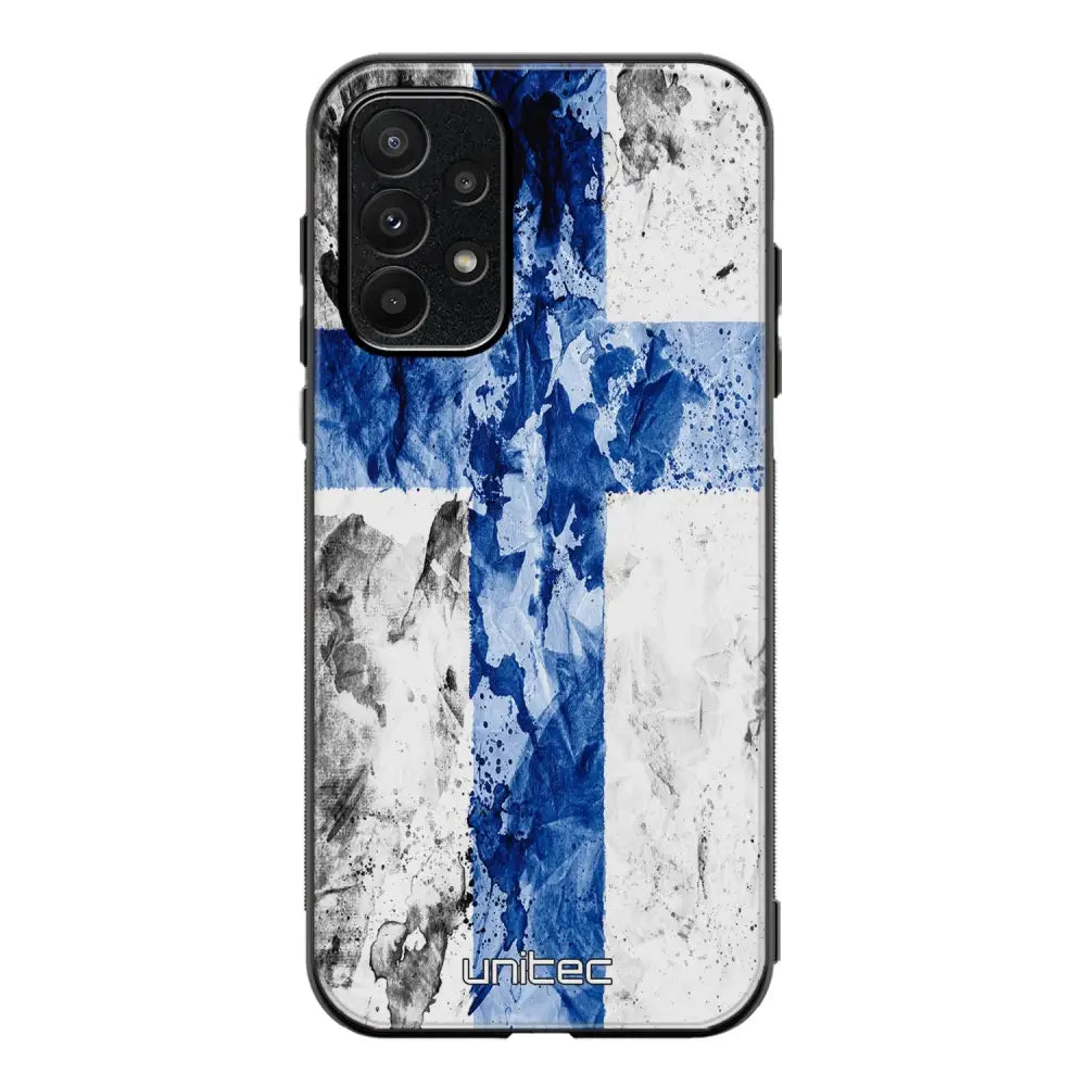 Samsung Galaxy A23 suojakuoret - Painted Finnish Flag - Ei