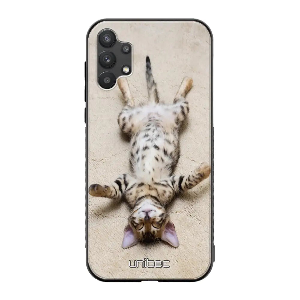 Samsung Galaxy A32 kissa suojakuoret - Relaxing Cat - Ei