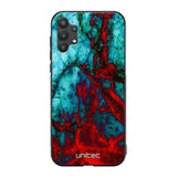 Samsung Galaxy A32 marmori suojakuoret - Blue Red Marble - Ei