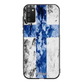 Samsung Galaxy A41 suojakuoret - Painted Finnish Flag - Ei
