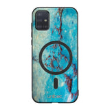 Samsung Galaxy A51 4G marmori suojakuoret - Turquoise Marble