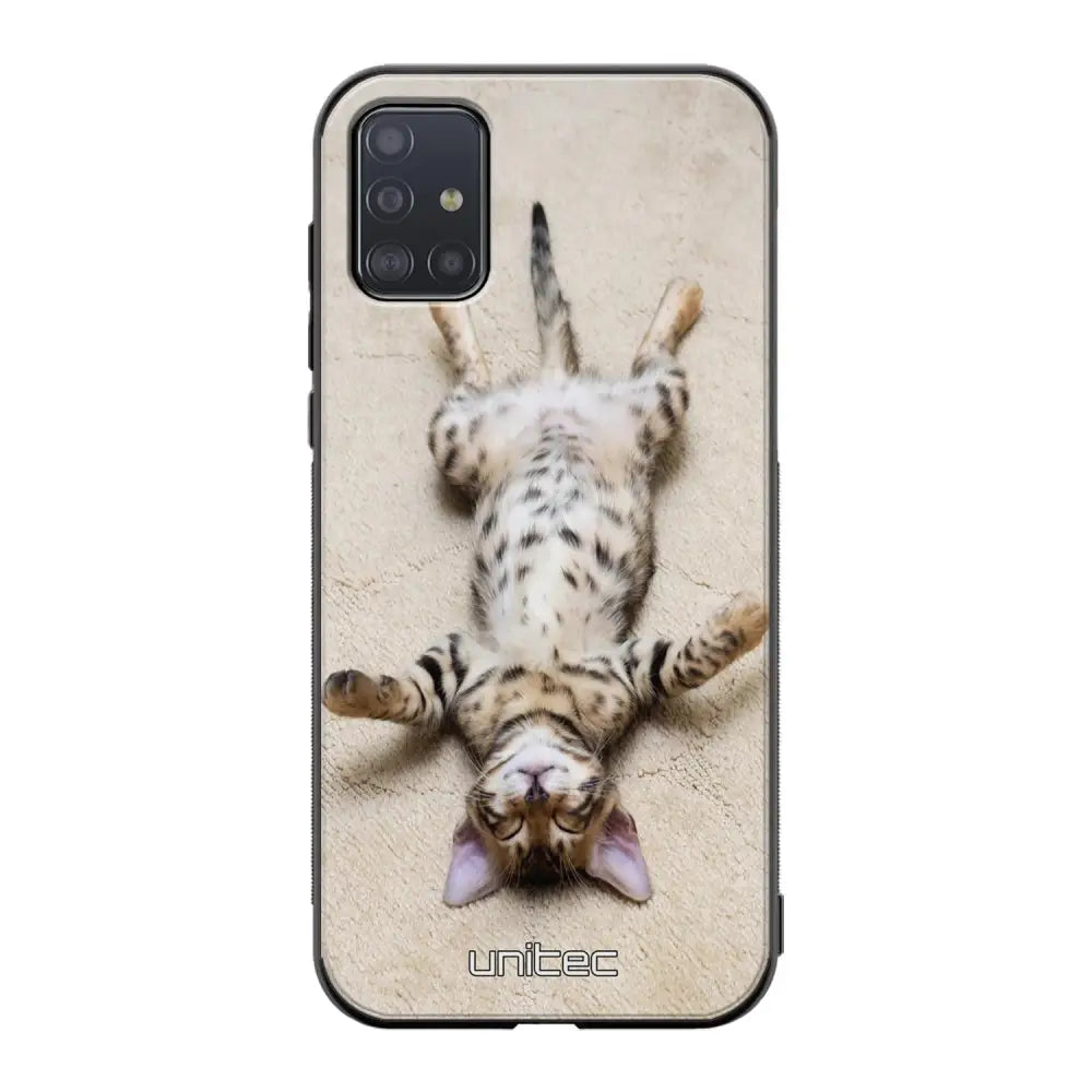 Samsung Galaxy A51 5G kissa suojakuoret - Relaxing Cat - Ei