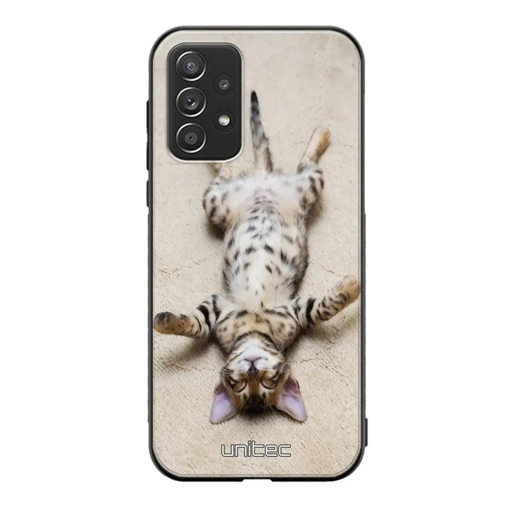 Samsung Galaxy A52 5G kissa suojakuoret - Relaxing Cat - Ei