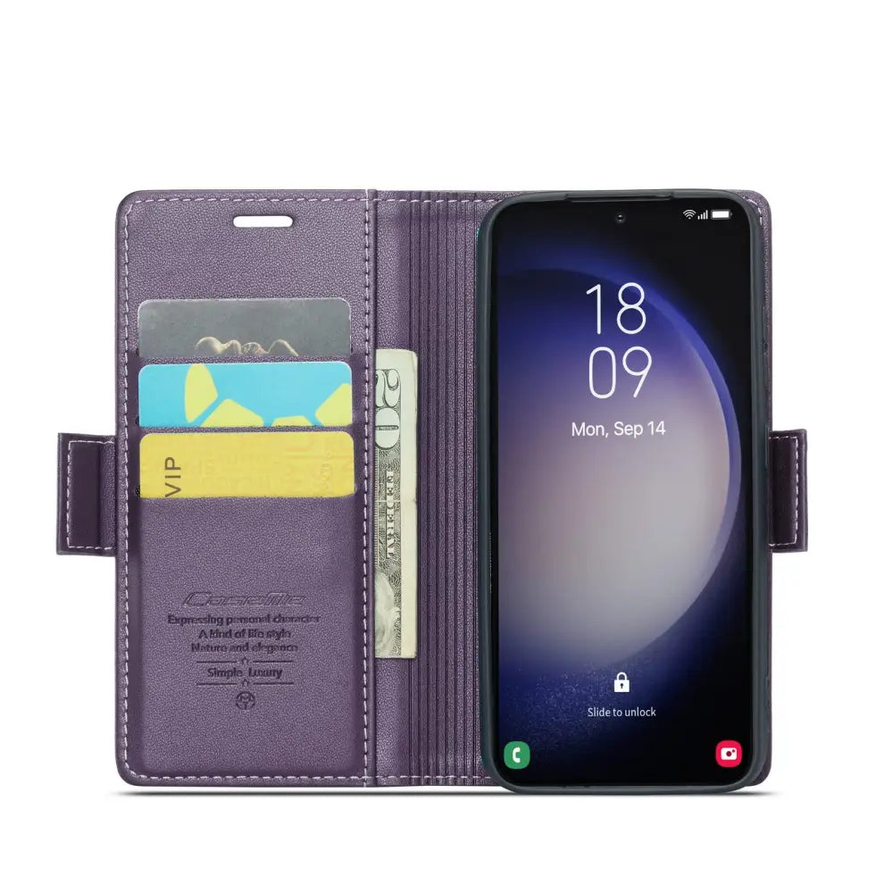 Samsung Galaxy A54 Lompakko suojakotelo RFID - Violetti - CaseMe