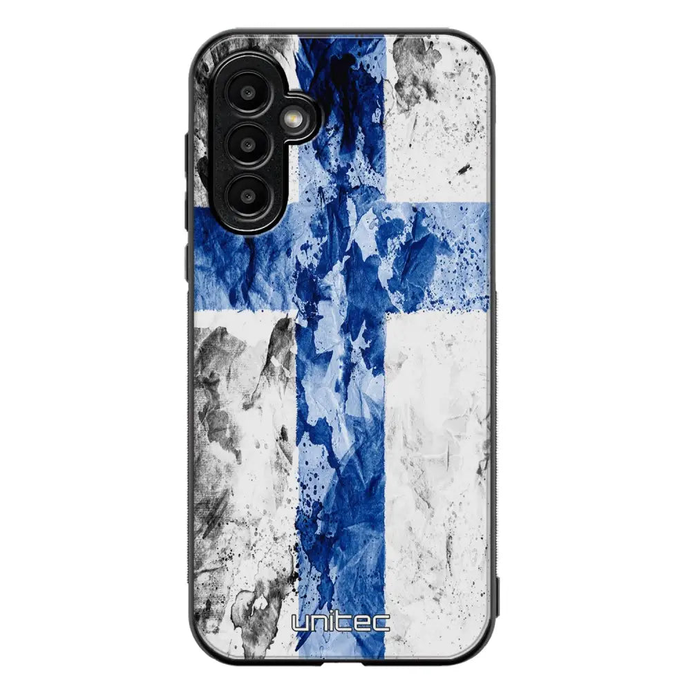 Samsung Galaxy A54 suojakuoret - Painted Finnish Flag - Ei