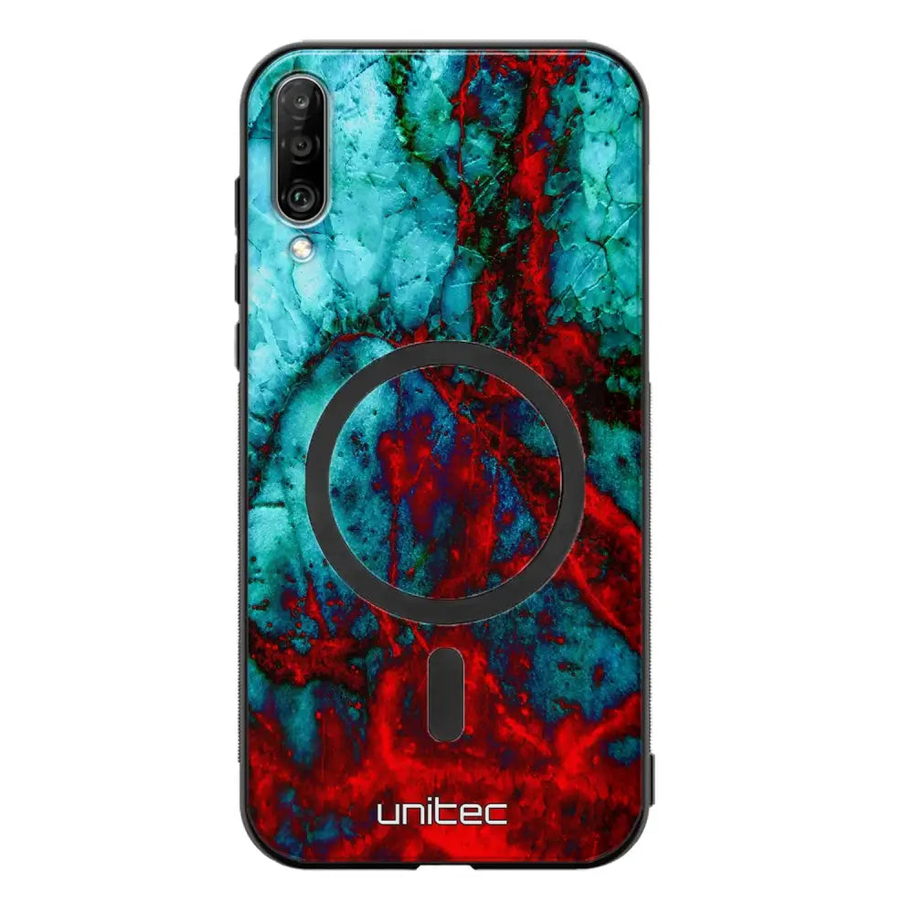 Samsung Galaxy A70 marmori suojakuoret - Blue Red Marble