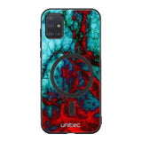 Samsung Galaxy A71 marmori suojakuoret - Blue Red Marble