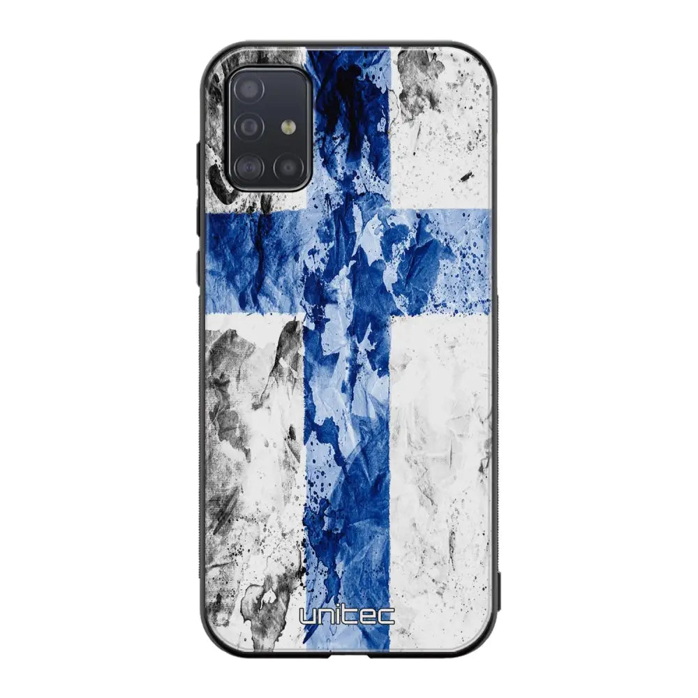 Samsung Galaxy A71 suojakuoret - Painted Finnish Flag - Ei