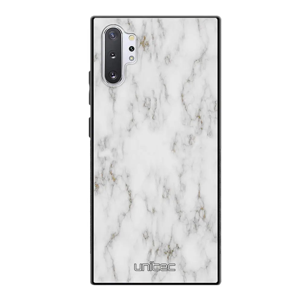 Samsung Galaxy Note 10 Plus marmori suojakuoret - White Marble - Ei