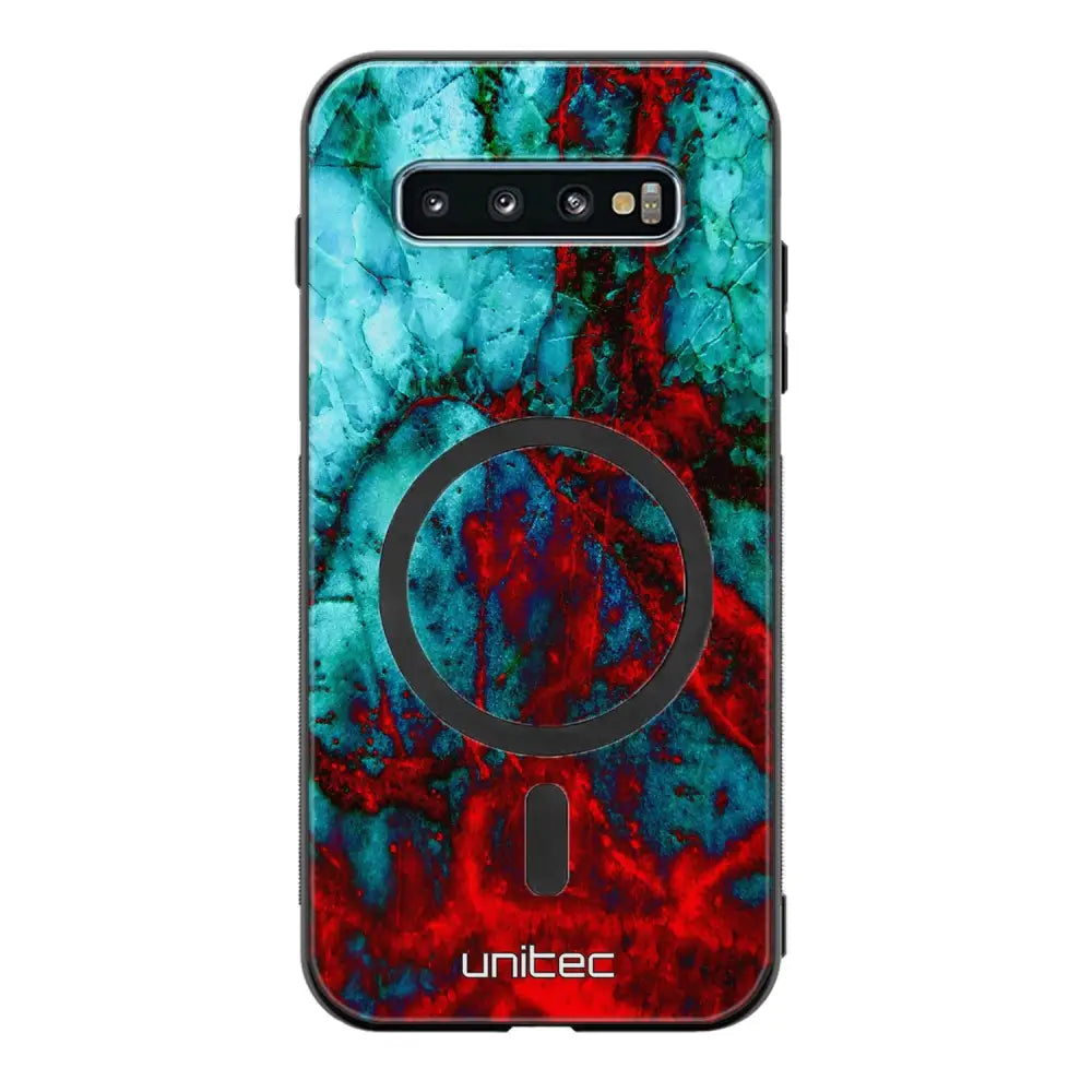 Samsung Galaxy S10 Plus marmori suojakuoret - Blue Red Marble