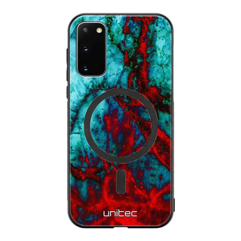 Samsung Galaxy S20 marmori suojakuoret - Blue Red Marble