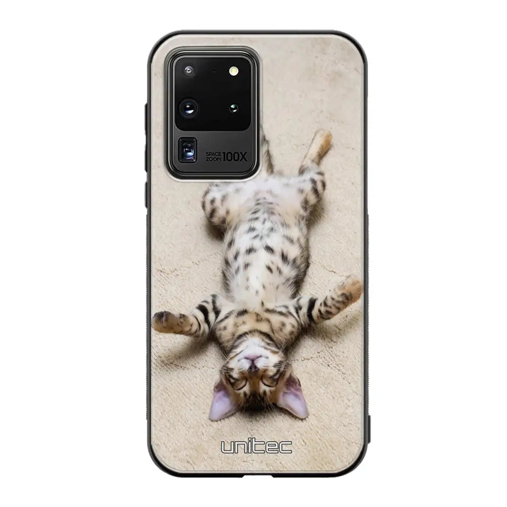 Samsung Galaxy S20 Ultra kissa suojakuoret - Relaxing Cat - Ei