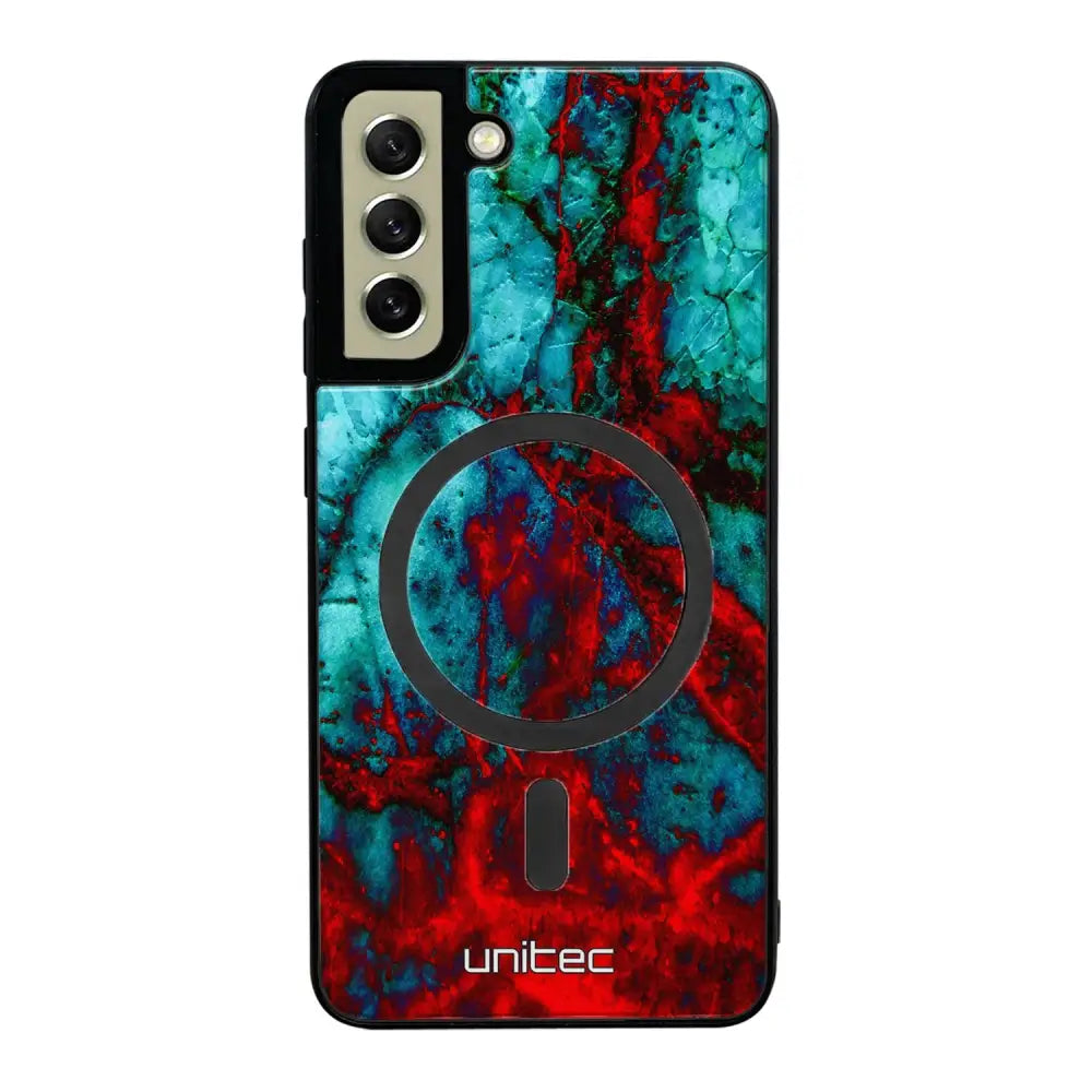 Samsung Galaxy S21 FE marmori suojakuoret - Blue Red Marble