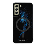 Samsung Galaxy S21 FE suojakuoret - Blue Smoke On Black