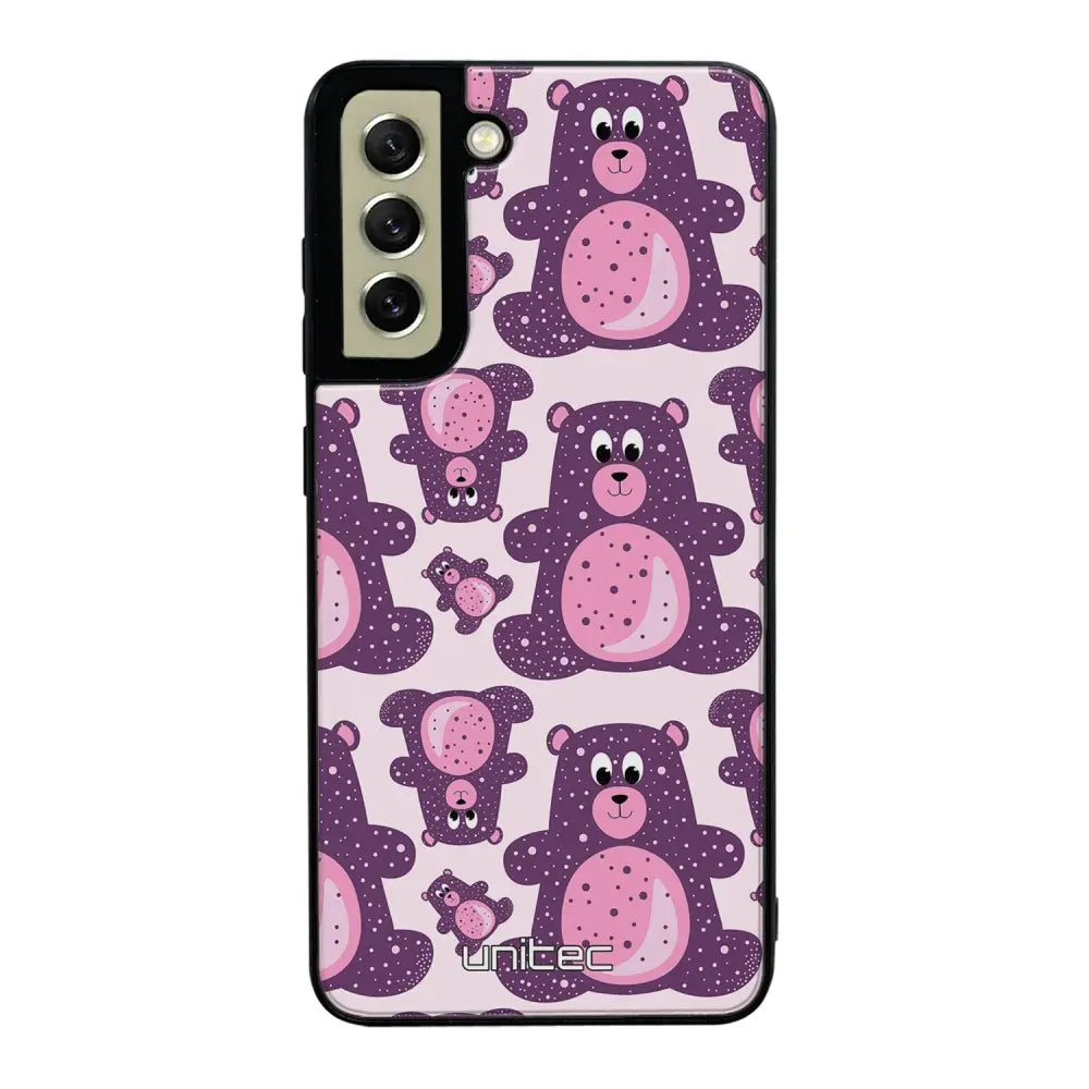 Samsung Galaxy S21 FE suojakuoret - Purple Teddy Bear - Ei
