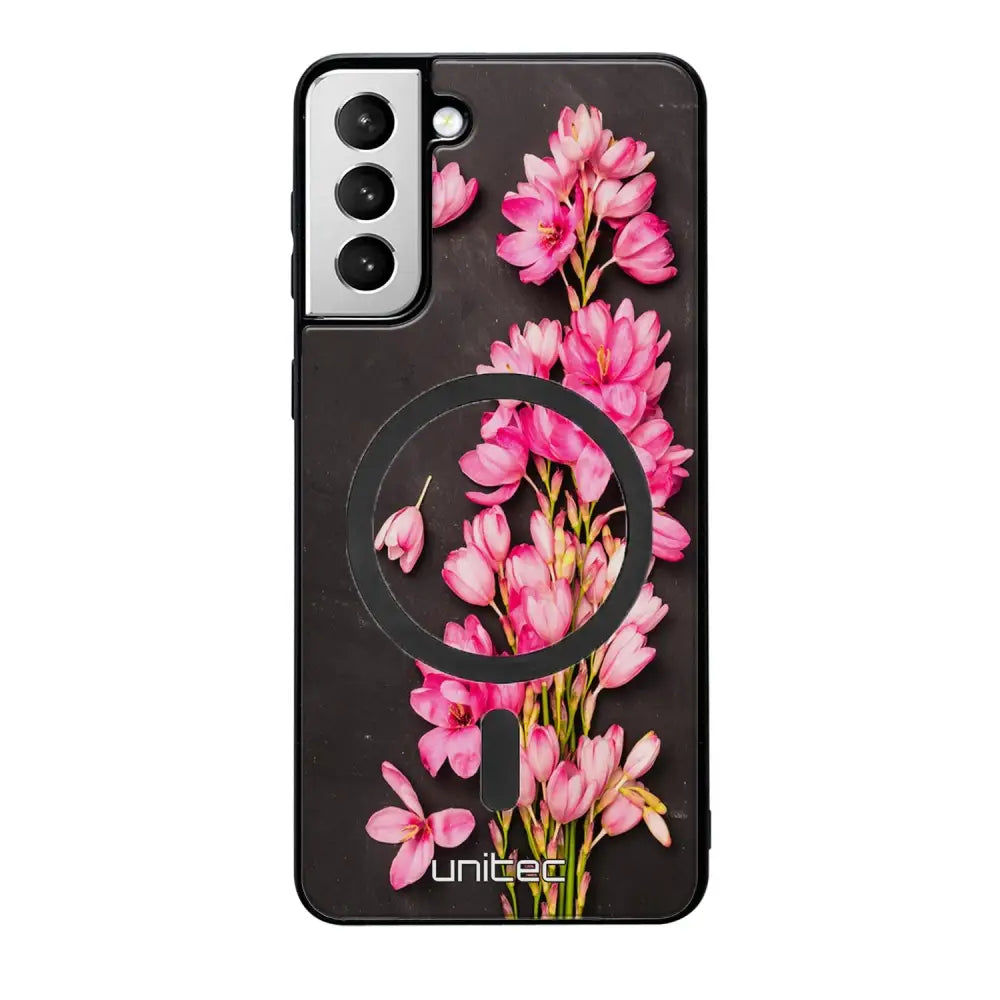 Samsung Galaxy S21 Plus kukka suojakuoret - Pink Flowers