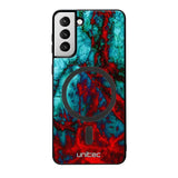 Samsung Galaxy S21 Plus marmori suojakuoret - Blue Red Marble