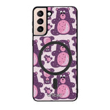 Samsung Galaxy S21 suojakuoret - Purple Teddy Bear