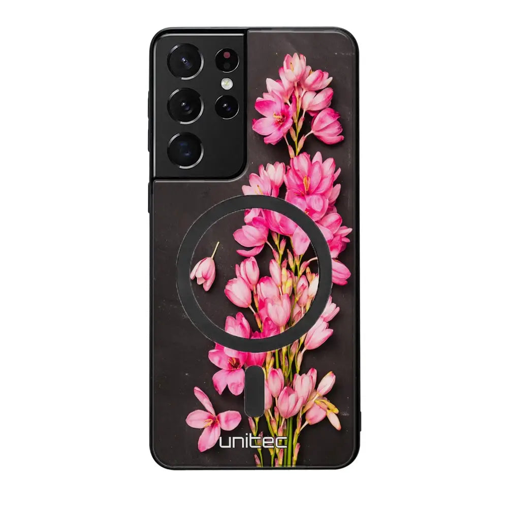 Samsung Galaxy S21 Ultra kukka suojakuoret - Pink Flowers