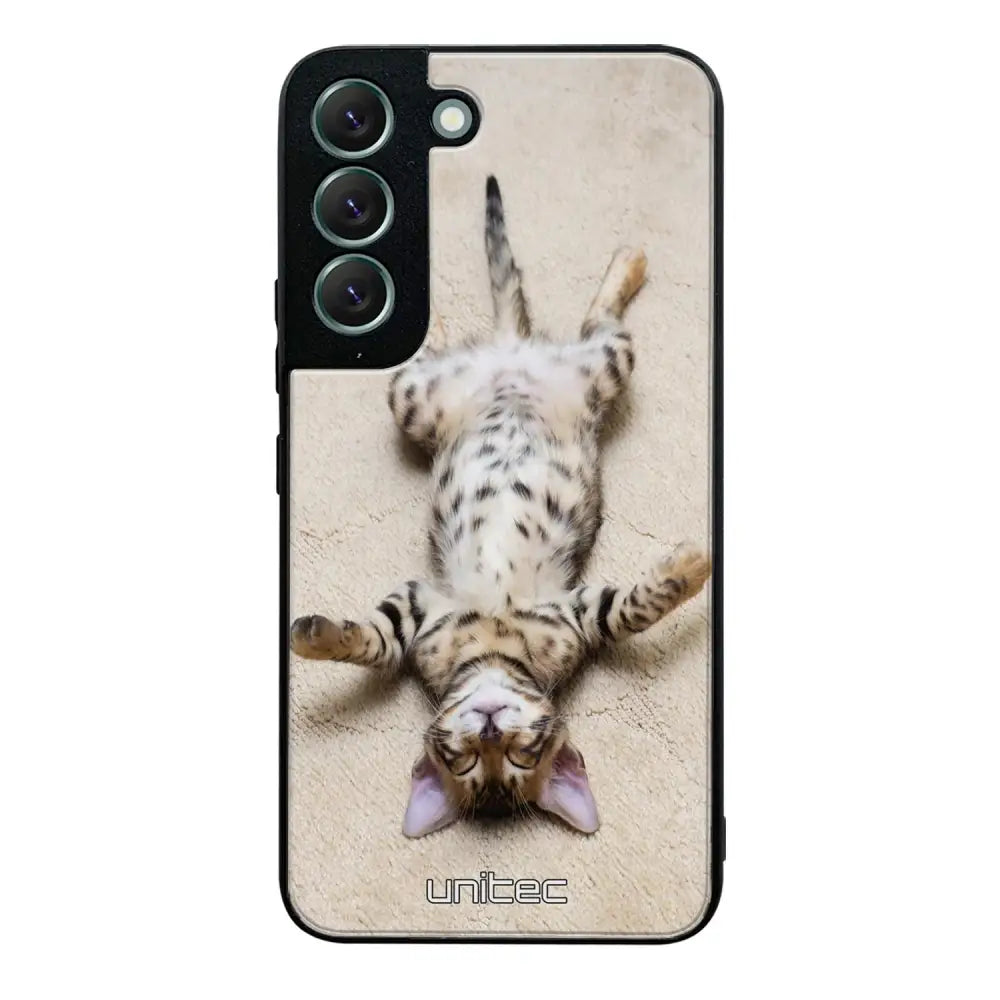 Samsung Galaxy S22 kissa suojakuoret - Relaxing Cat - Ei