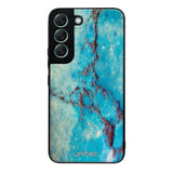 Samsung Galaxy S22 marmori suojakuoret - Turquoise Marble - Ei