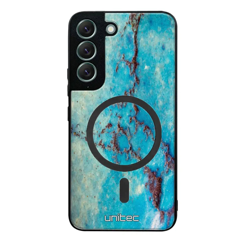 Samsung Galaxy S22 marmori suojakuoret - Turquoise Marble