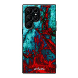 Samsung Galaxy S22 Ultra marmori suojakuoret - Blue Red Marble - Ei
