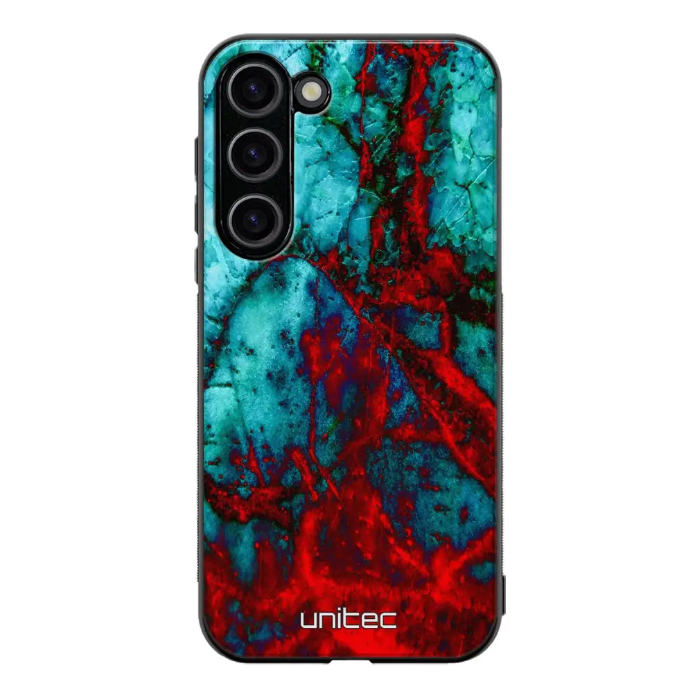 Samsung Galaxy S23 marmori suojakuoret - Blue Red Marble - Ei