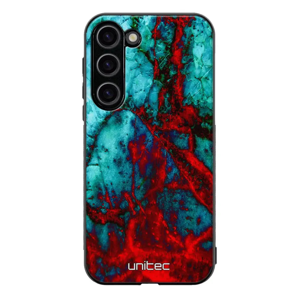 Samsung Galaxy S23 Plus marmori suojakuoret - Blue Red Marble - Ei